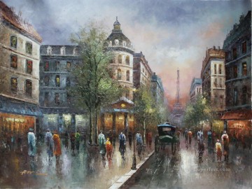 st064B 印象派パリの風景 Oil Paintings